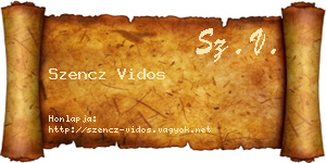 Szencz Vidos névjegykártya